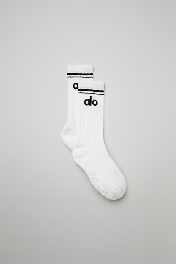 Women's Throwback Barre Sock - White/Black
