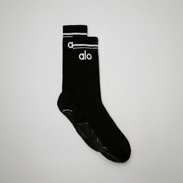 Women's Throwback Barre Sock - Black/White