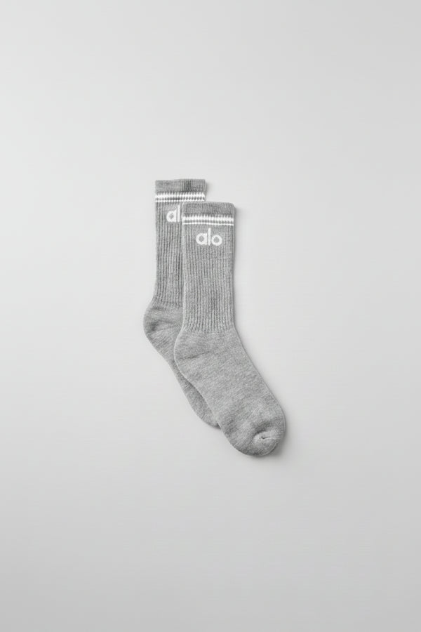 Unisex Throwback Sock - Athletic Heather Grey/White