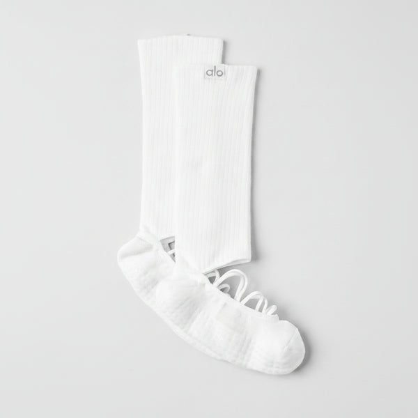 Women's Strappy Siren Grip Sock - White