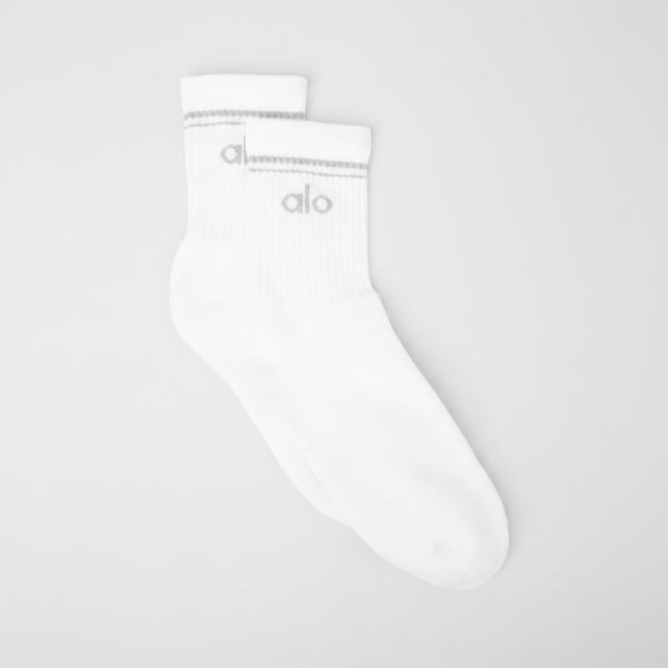Unisex Half-Crew Throwback Sock - White/Titanium