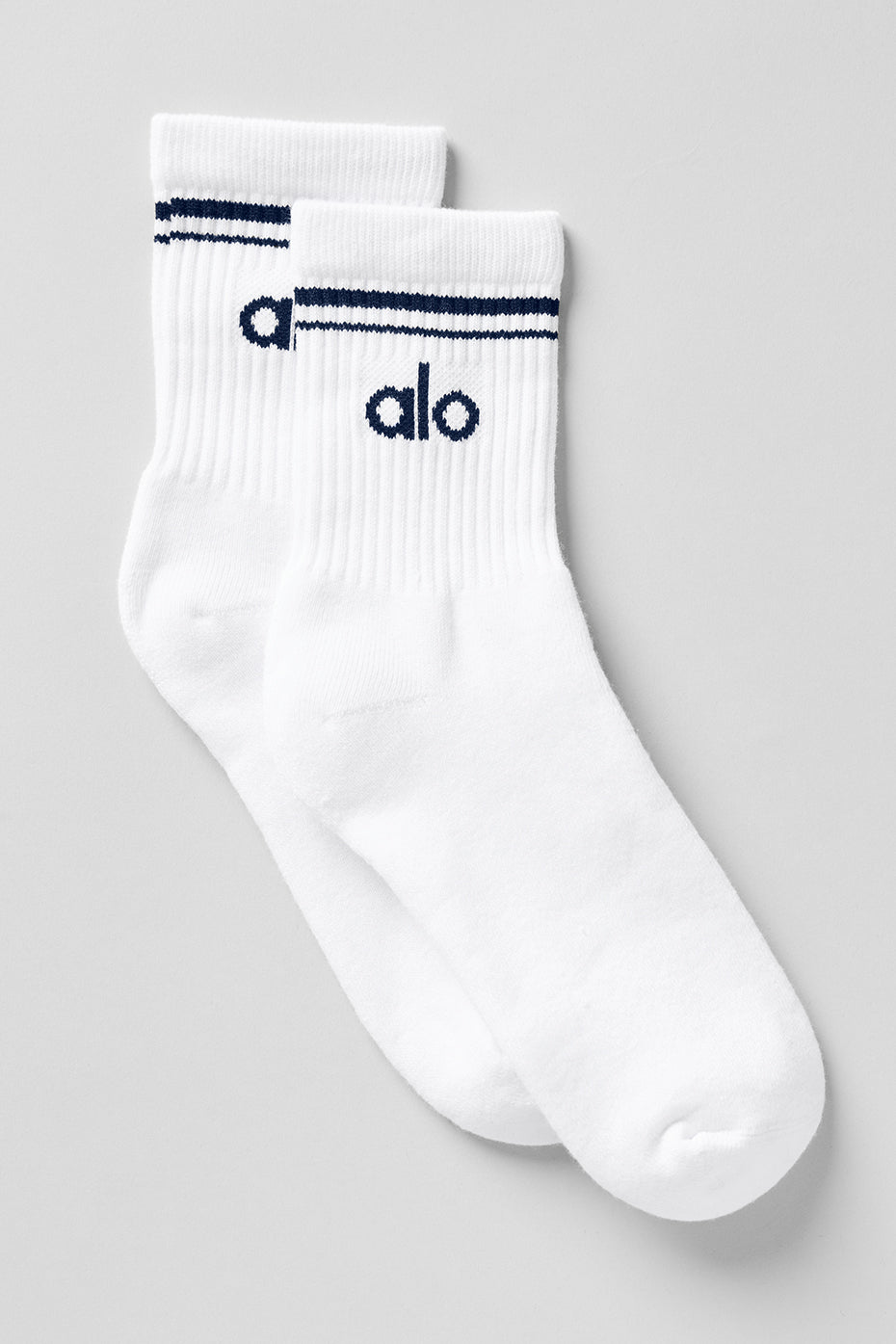Unisex Half-Crew Throwback Sock - White/Navy--0