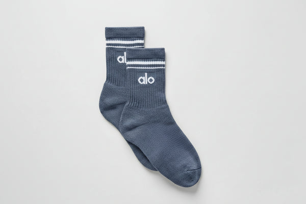 Unisex Half-Crew Throwback Sock - Bluestone/White