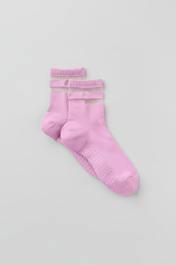 Women's Pulse Grip Sock - Candy Heart Pink