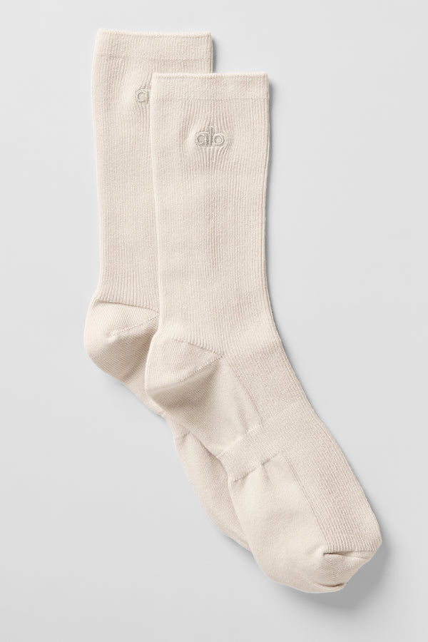 Unisex Half-Crew Understated Sock - Bone