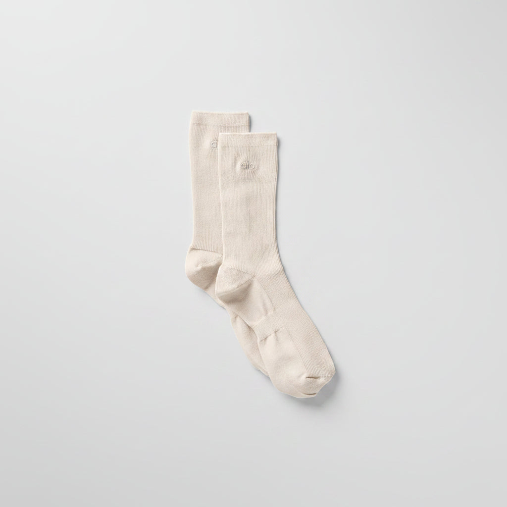 Unisex Half-Crew Understated Sock - Bone--0