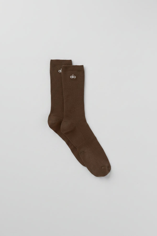 Unisex Half-Crew Understated Sock - Espresso