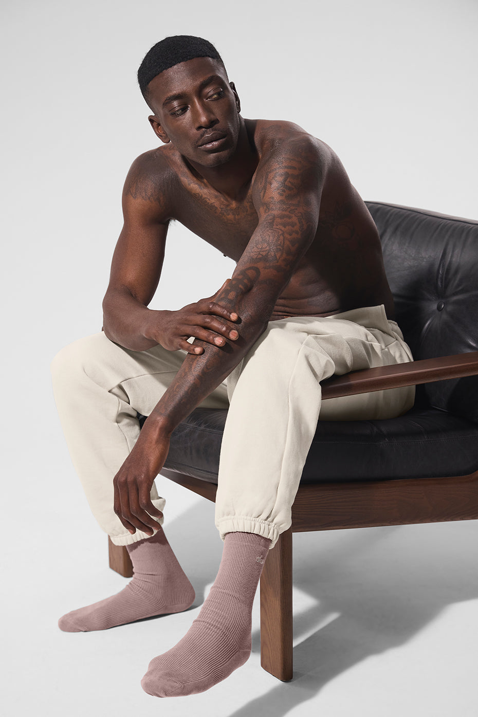 Unisex Half-Crew Understated Sock - Taupe--2