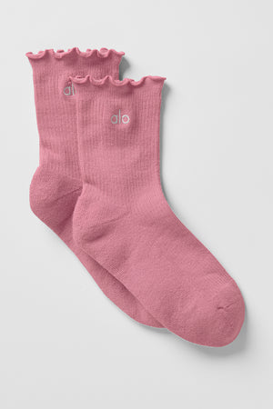 Women's Lettuce Edge Sock - Pink Wild Rose