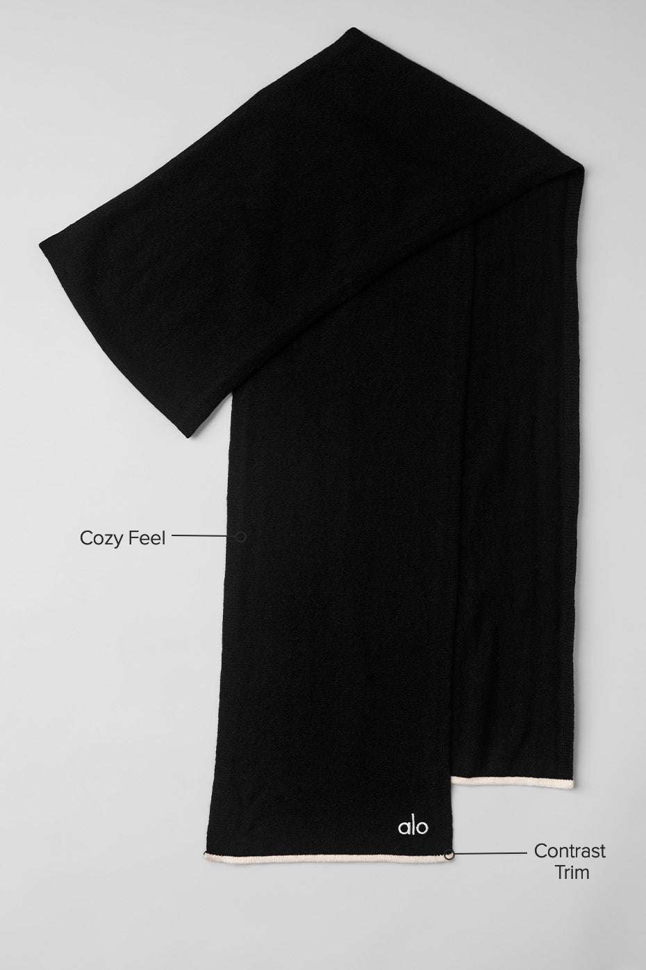 Cashmere Light Frosted Scarf - Black/Ivory--1