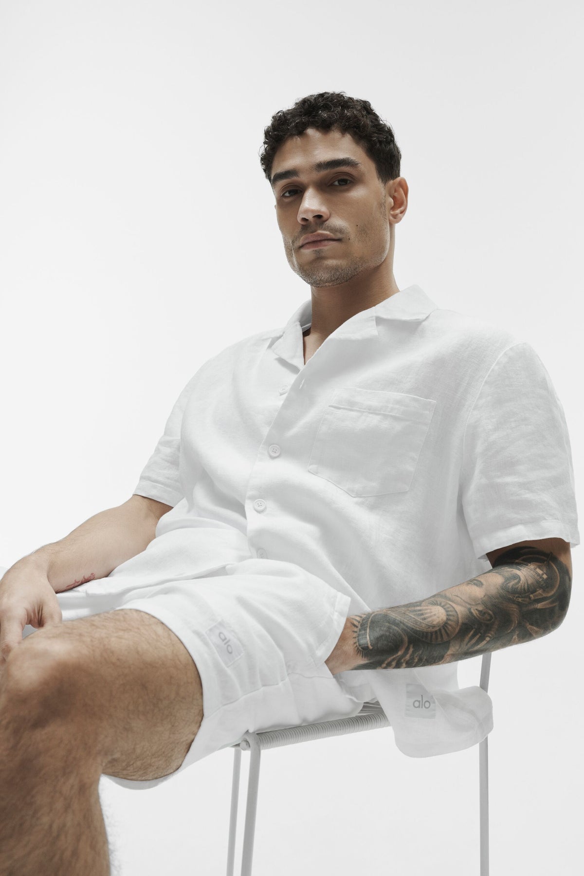 Linen Days Short Sleeve Button Up - White--0