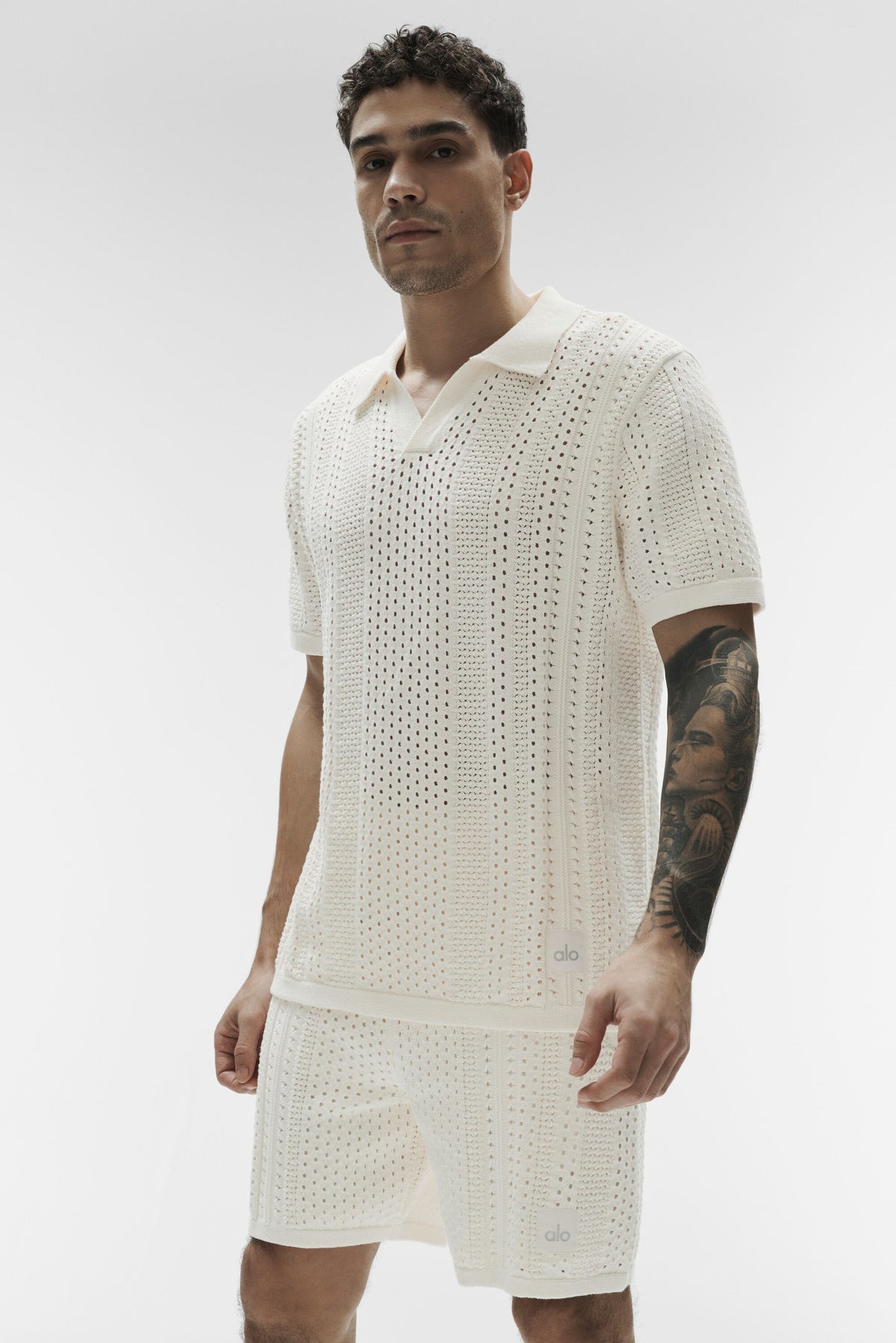 Coastline Knit Short Sleeve Polo - Ivory--2