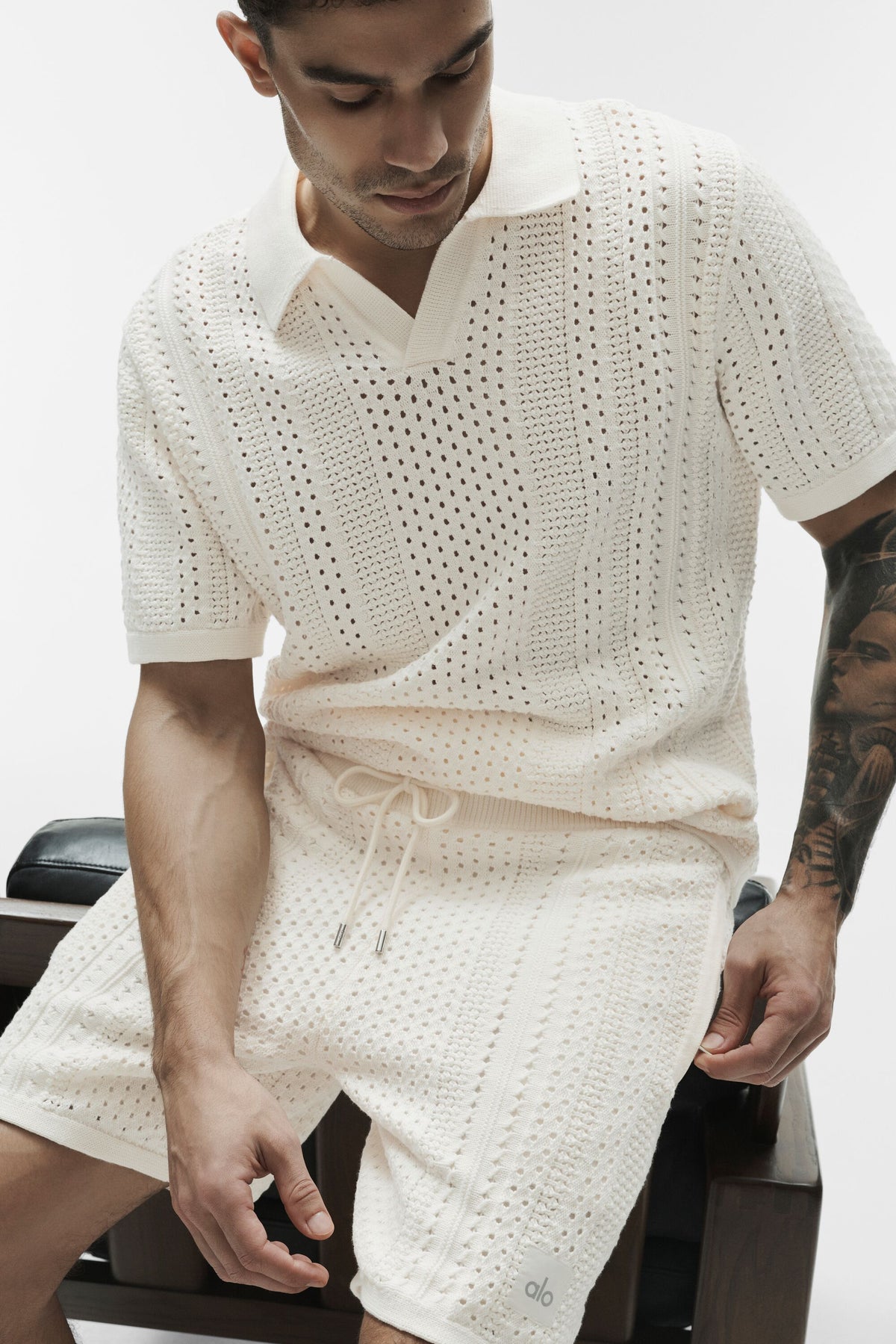 Coastline Knit Short Sleeve Polo - Ivory--4