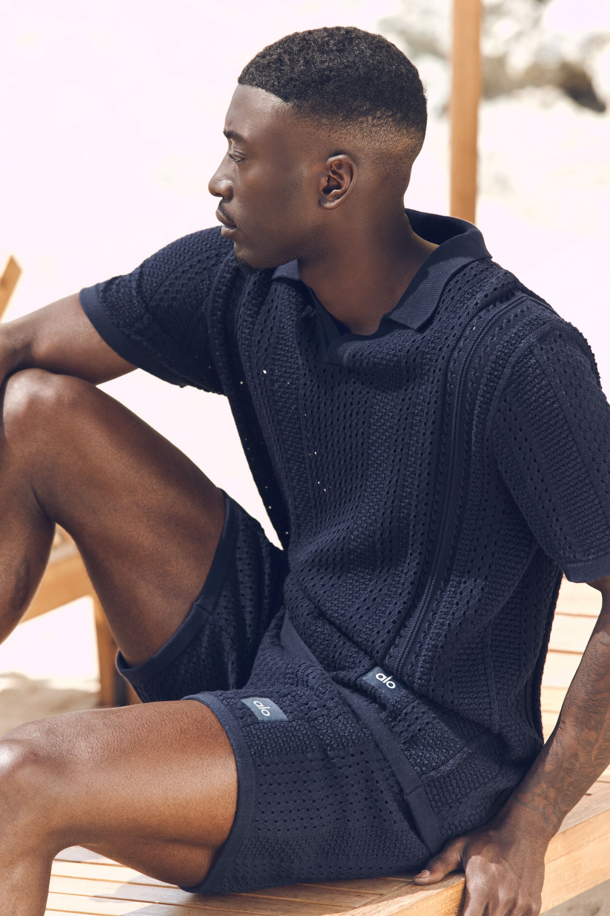 Coastline Knit Short Sleeve Polo - Navy--0