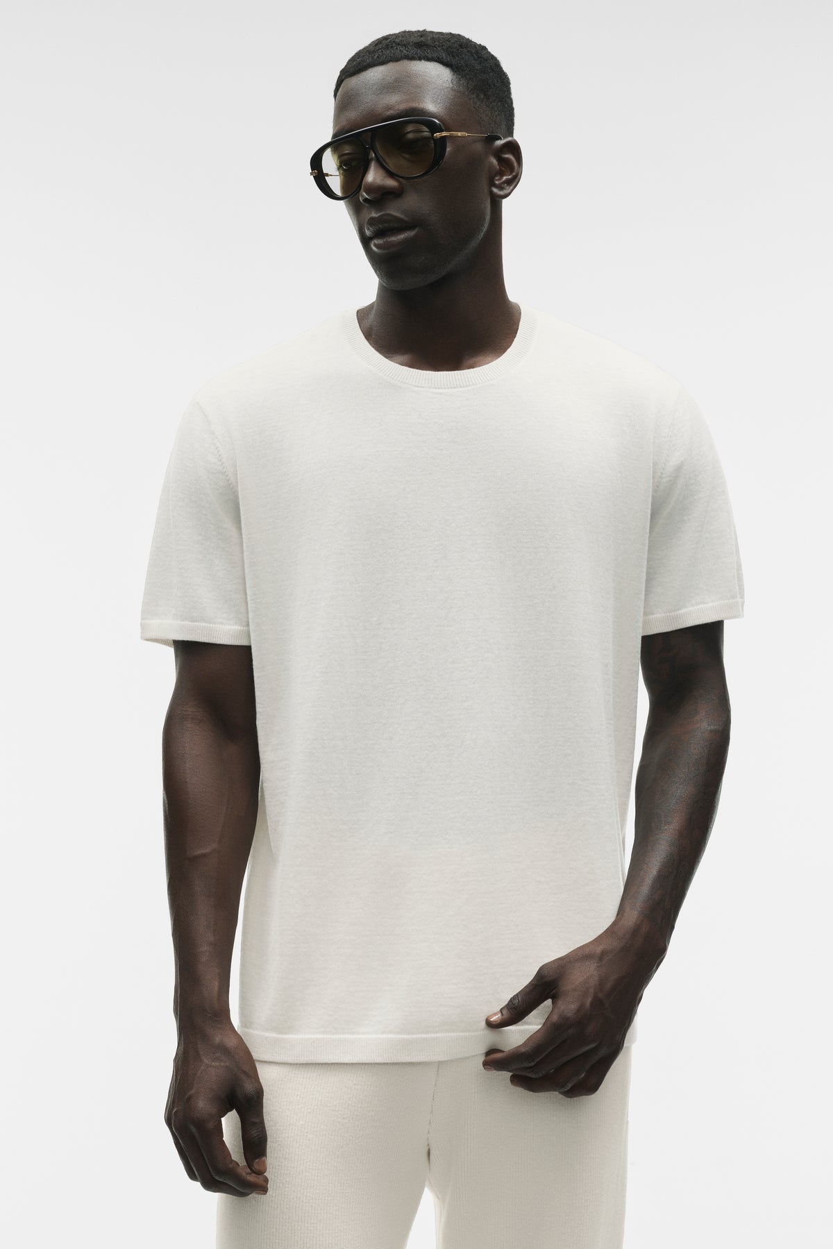 Cotton Cashmere Ever Soft Short Sleeve Crew - Ivory--0