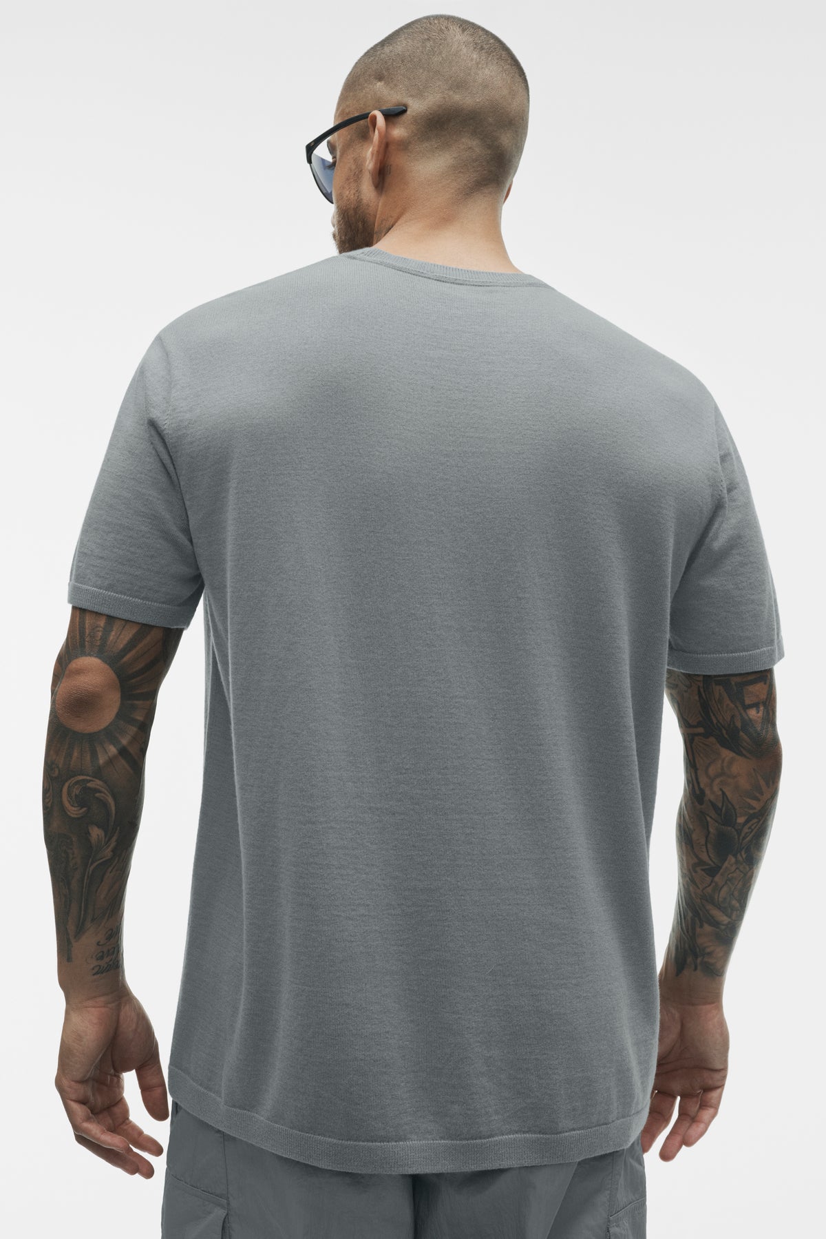 Cotton Cashmere Ever Soft Short Sleeve Crew - Monument--1