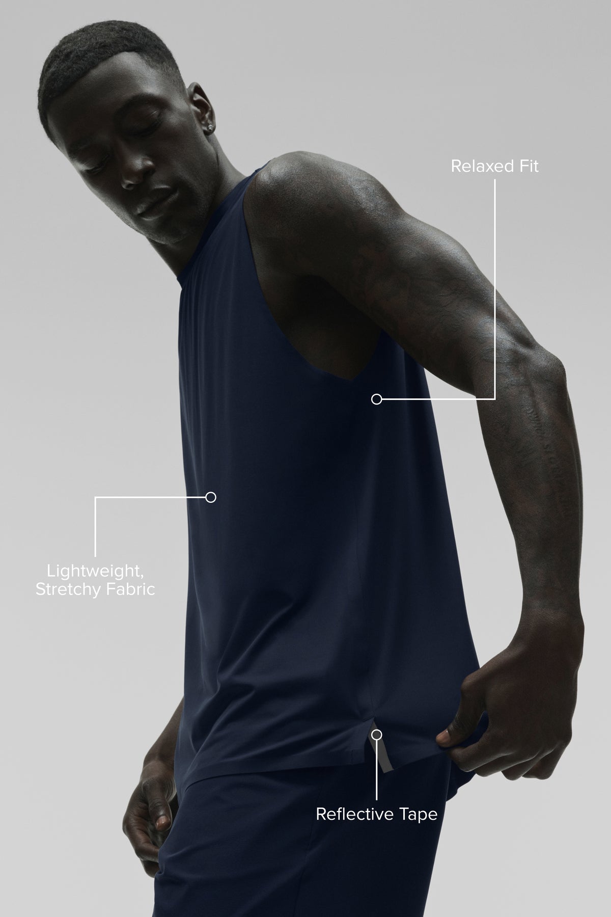 Idol Muscle Tank - Navy--1