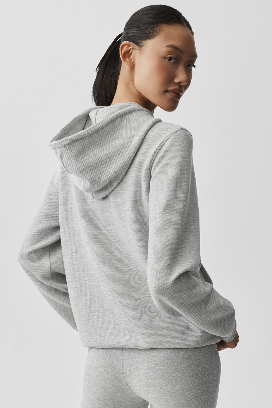 Micro Waffle Fast Break Hoodie - Athletic Heather Grey--1
