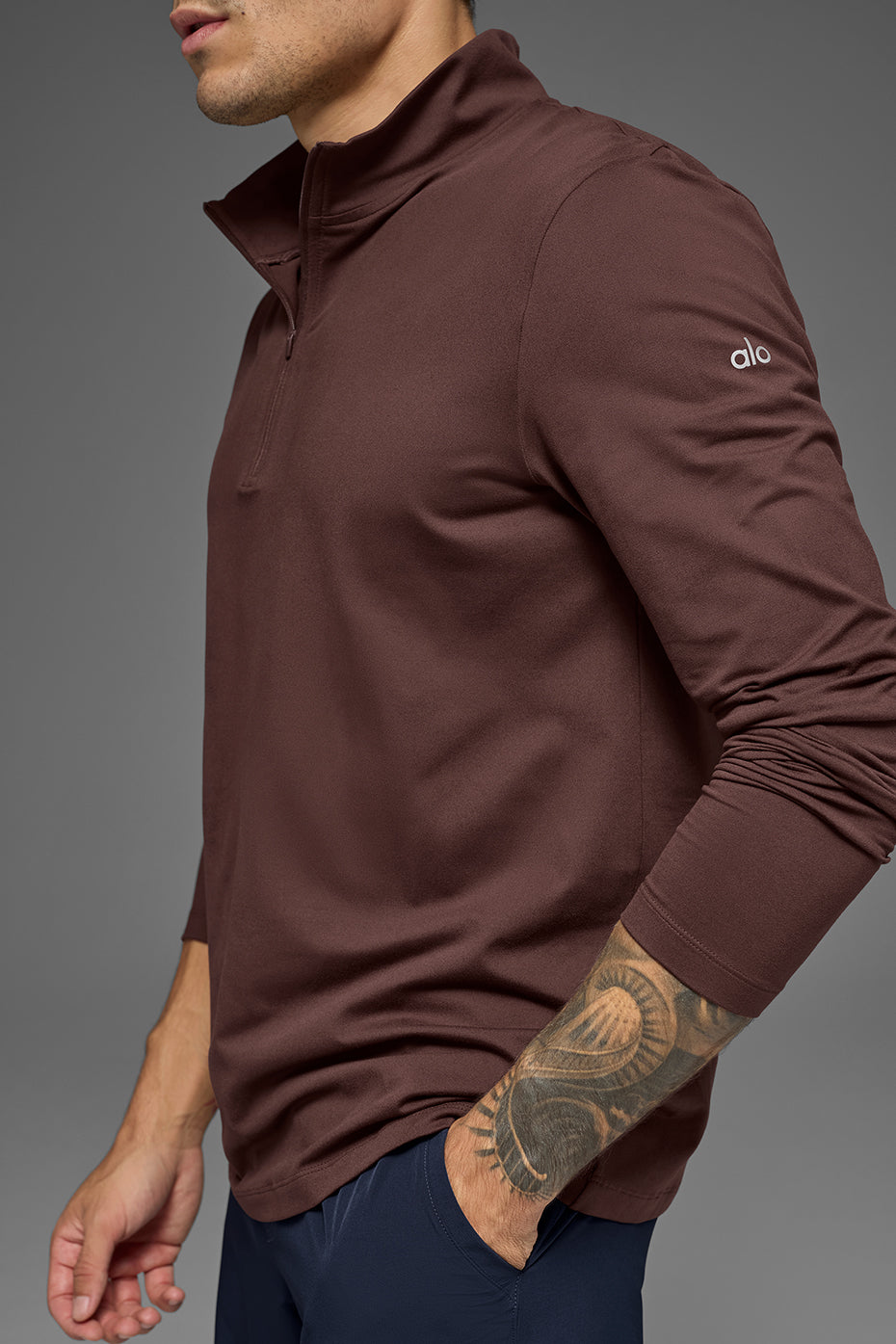 Conquer 1/4 Zip Reform Long Sleeve - Brownstone--3
