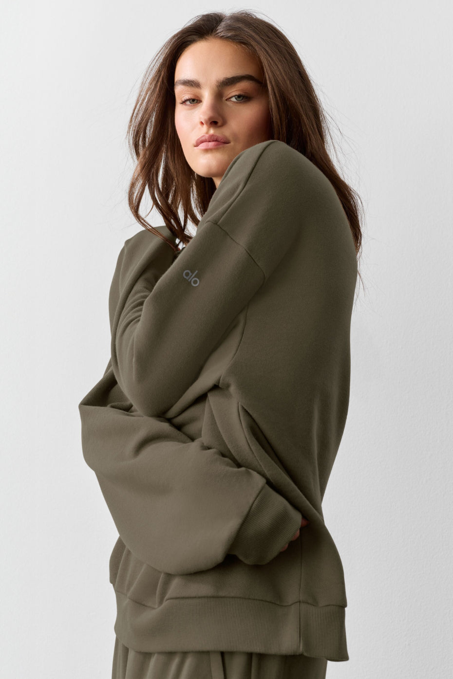 Chill Crew Neck Pullover - Olive Tree--2