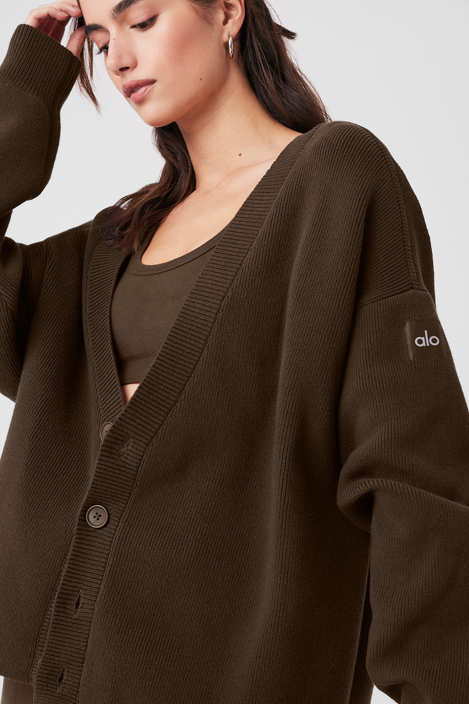 Scholar Cardigan Sweater - Espresso--3