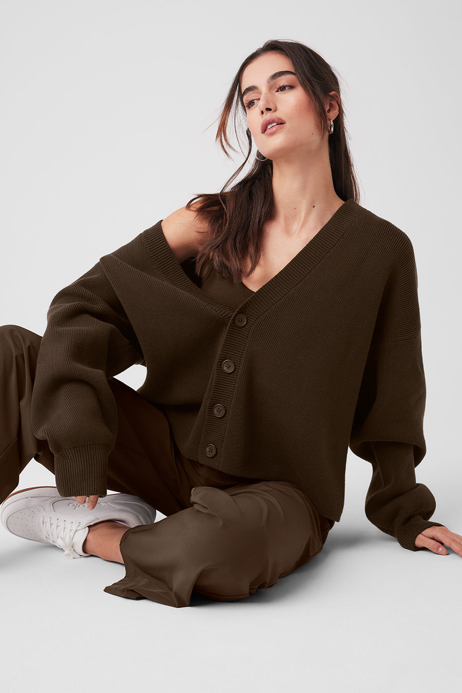 Scholar Cardigan Sweater - Espresso--4