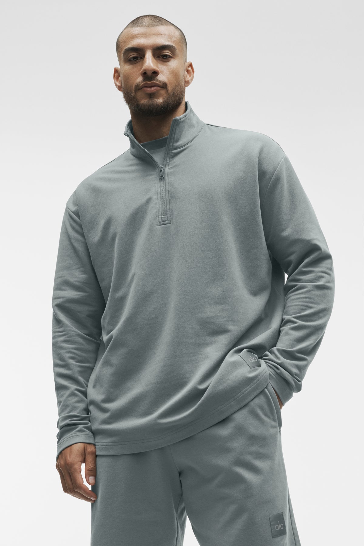 Double Take Long Sleeve 1/4 Zip - Monument--2
