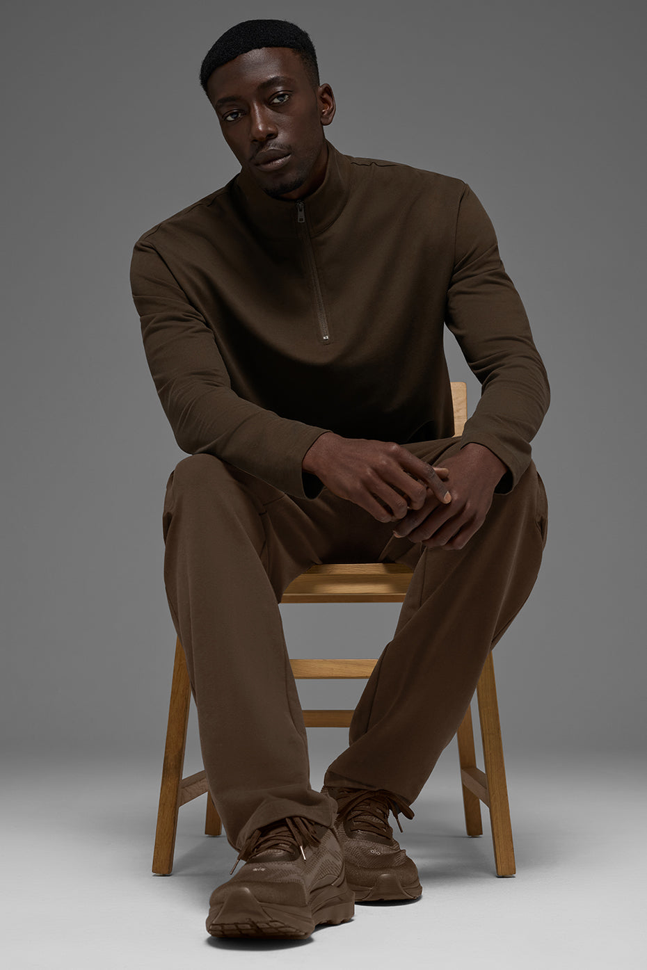 Double Take Long Sleeve 1/4 Zip - Espresso--5