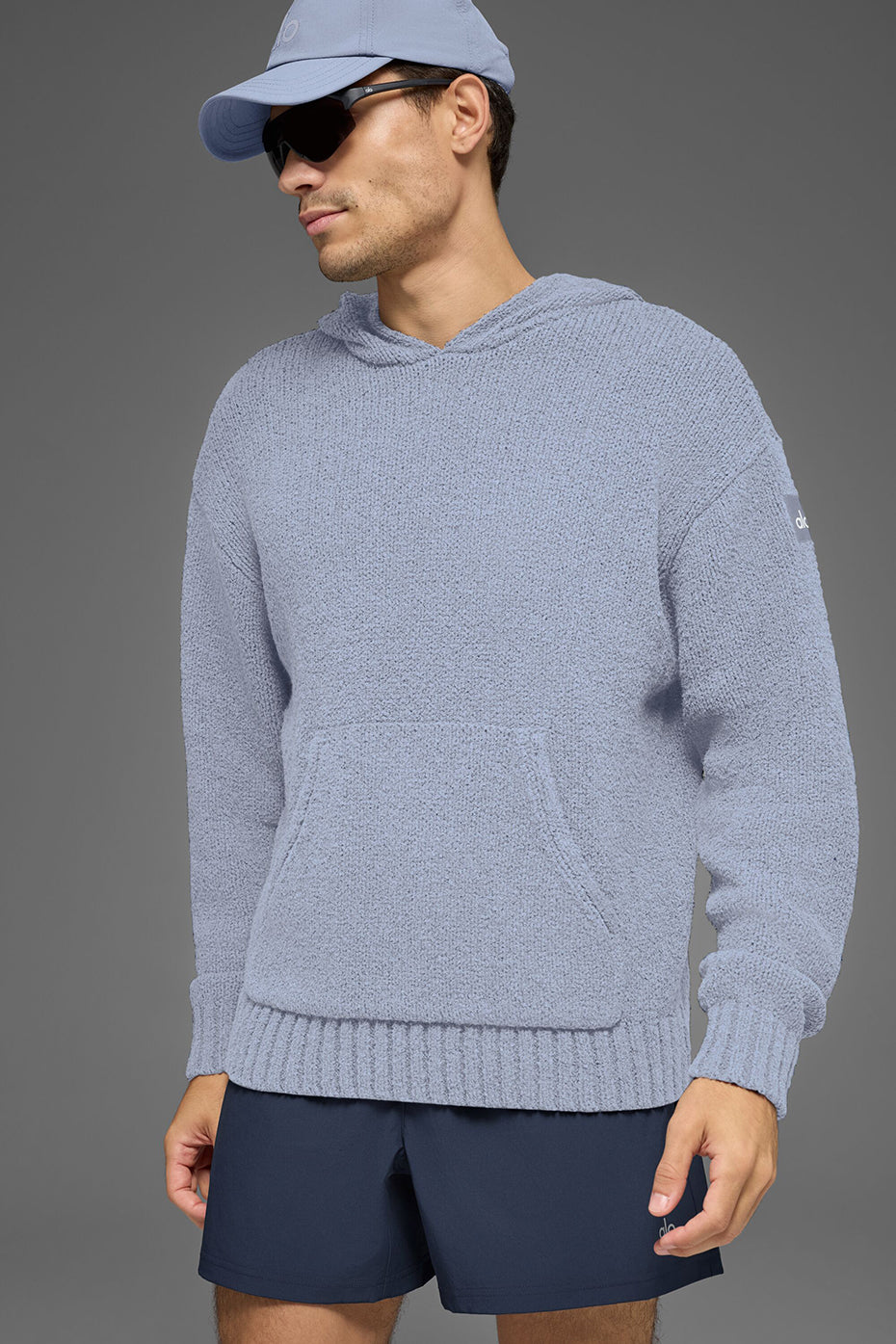 Textured Knit Hoodie - Winter Frost--0