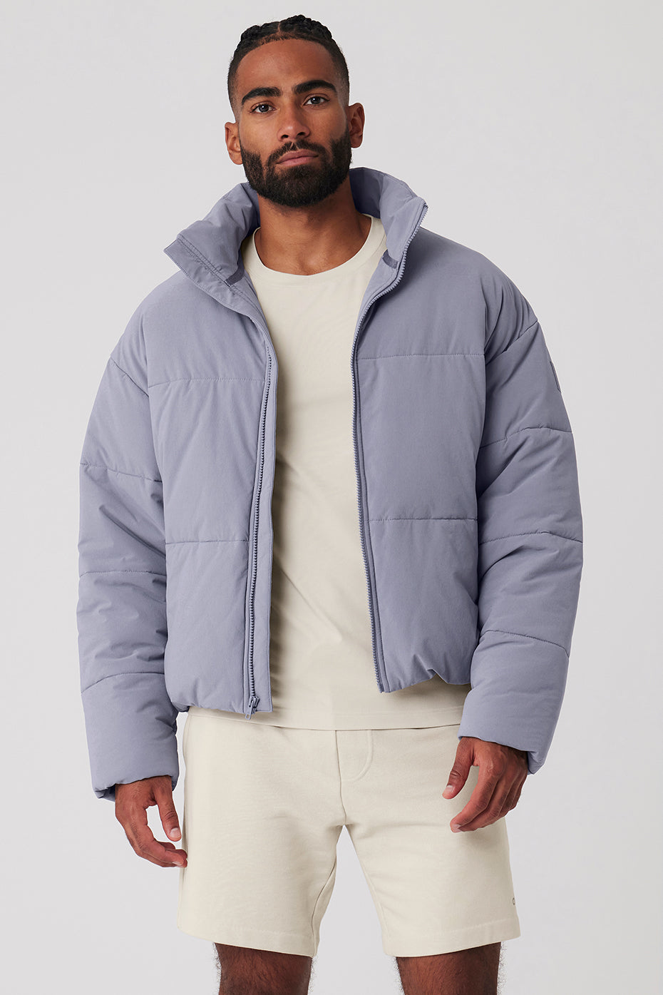 Stretch Woven Street Puffer - Fog--0