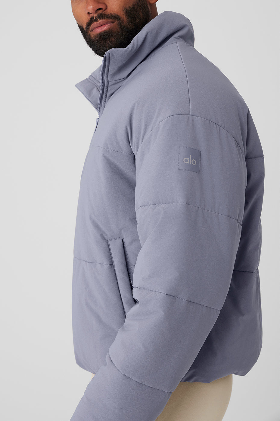 Stretch Woven Street Puffer - Fog--3