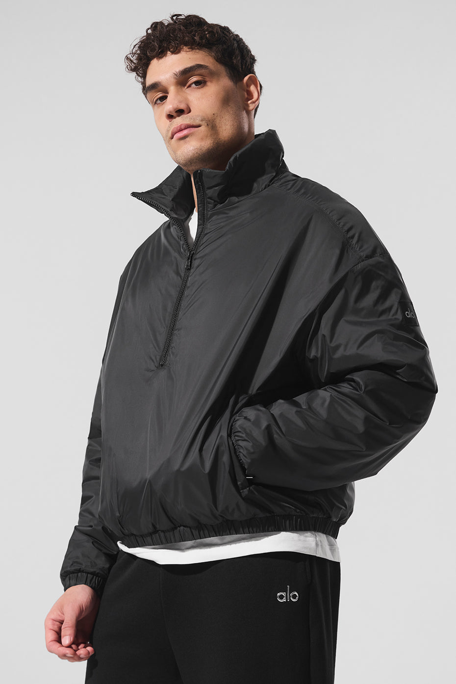 Latitude Light Weight 1/2 Zip Pullover Jacket - Black--0