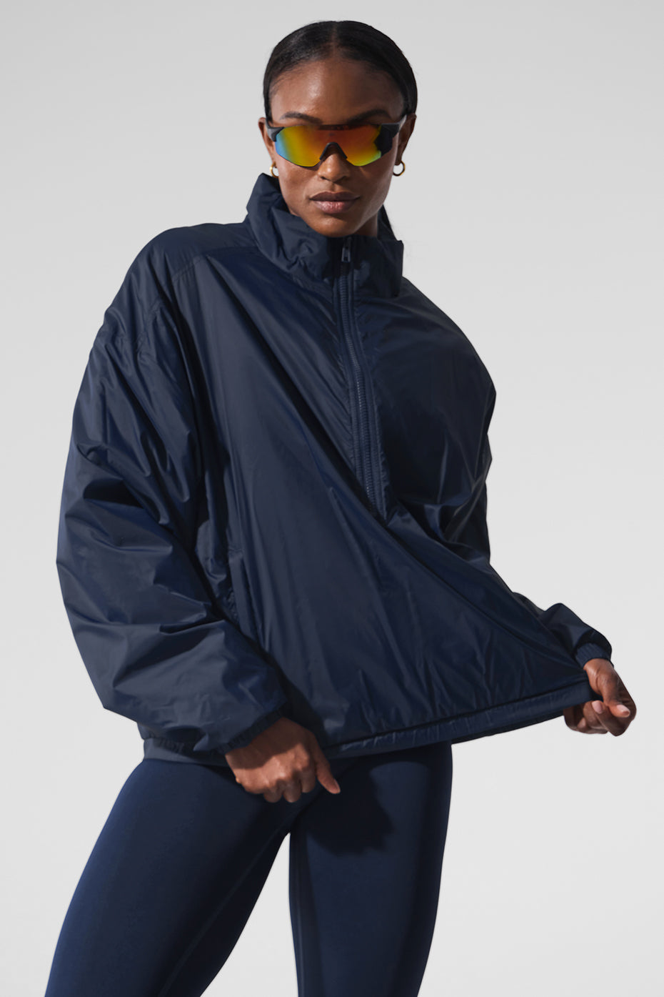 Latitude Light Weight 1/2 Zip Pullover Jacket - Navy--0