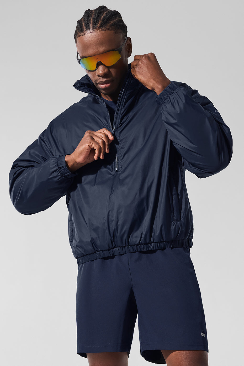 Latitude Light Weight 1/2 Zip Pullover Jacket - Navy--0