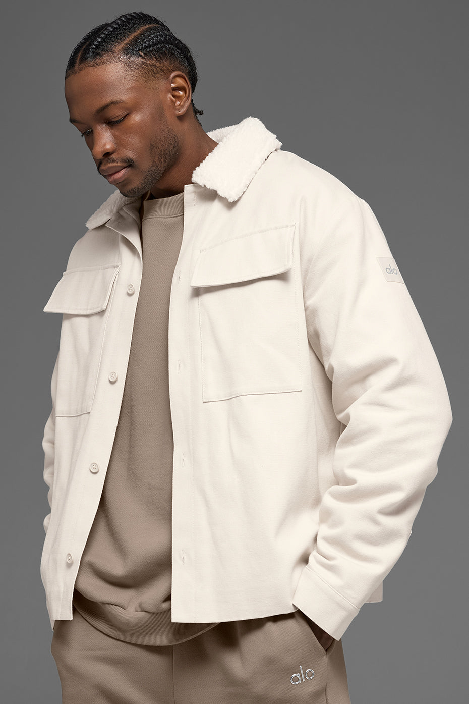 Canvas Utility Shacket - Bone--0