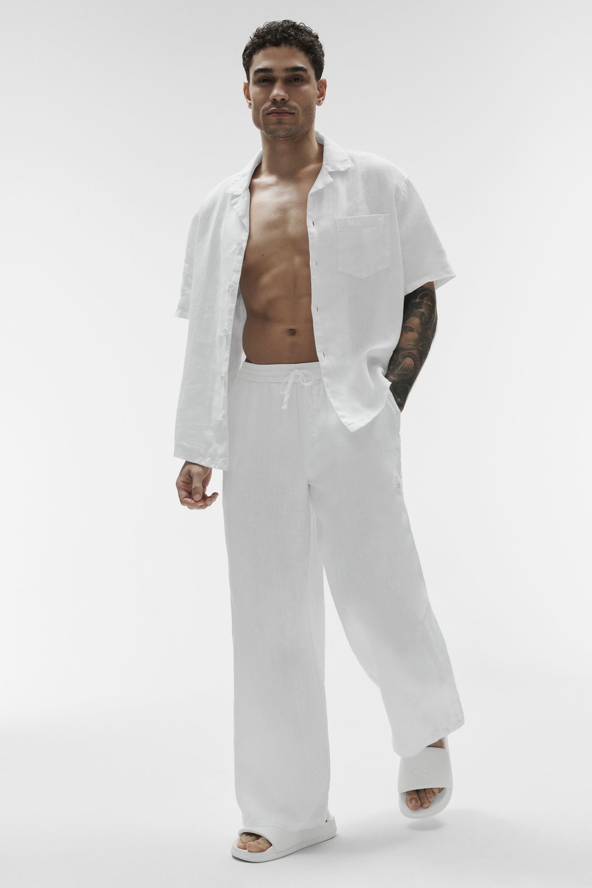 Linen Days Straight Leg Pant - White--4