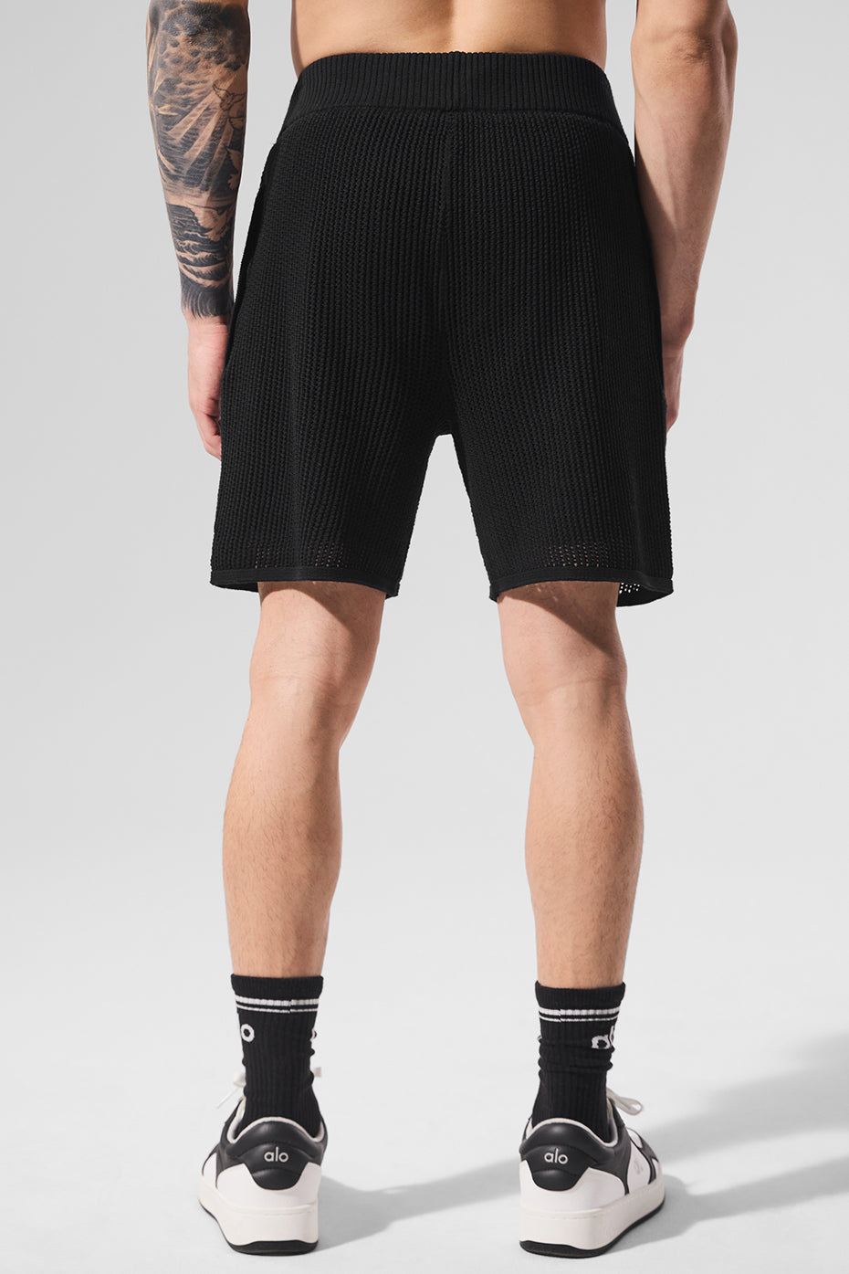 Open-Knit Short - Black--3