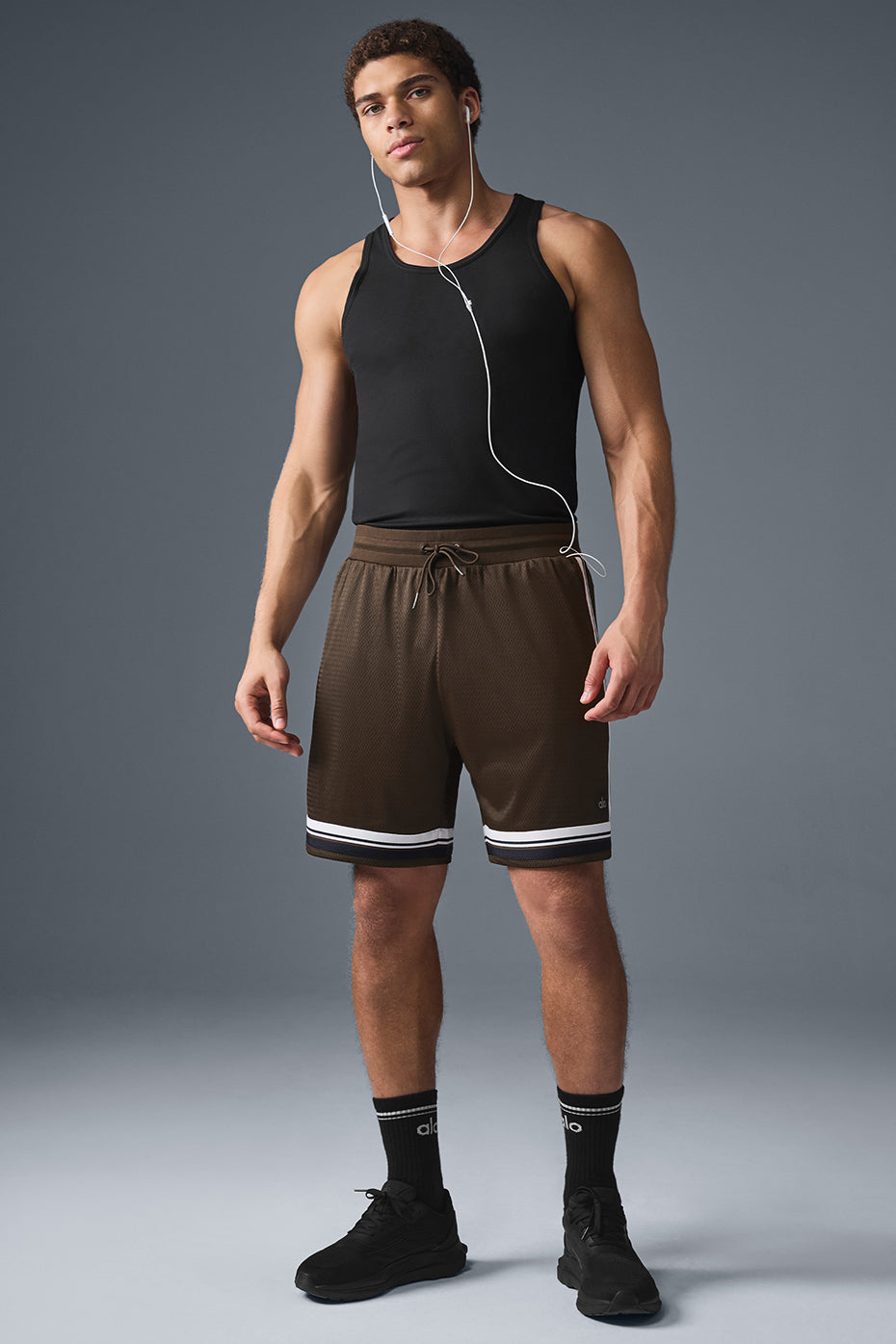7" Key Mesh Basketball Short - Espresso--4