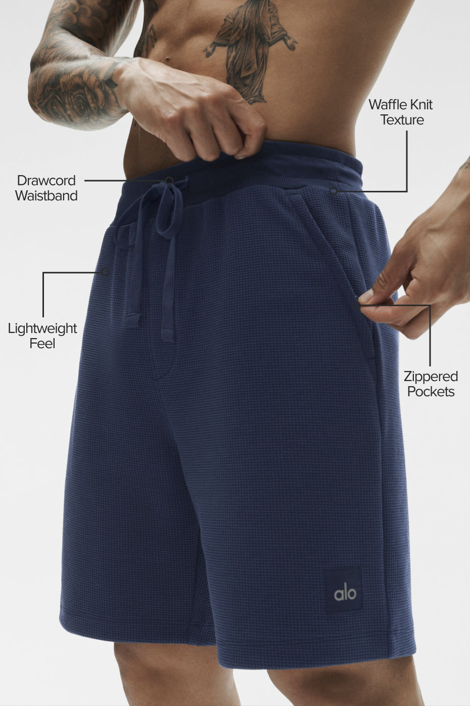 7" Waffle Lounge Short - Navy--1