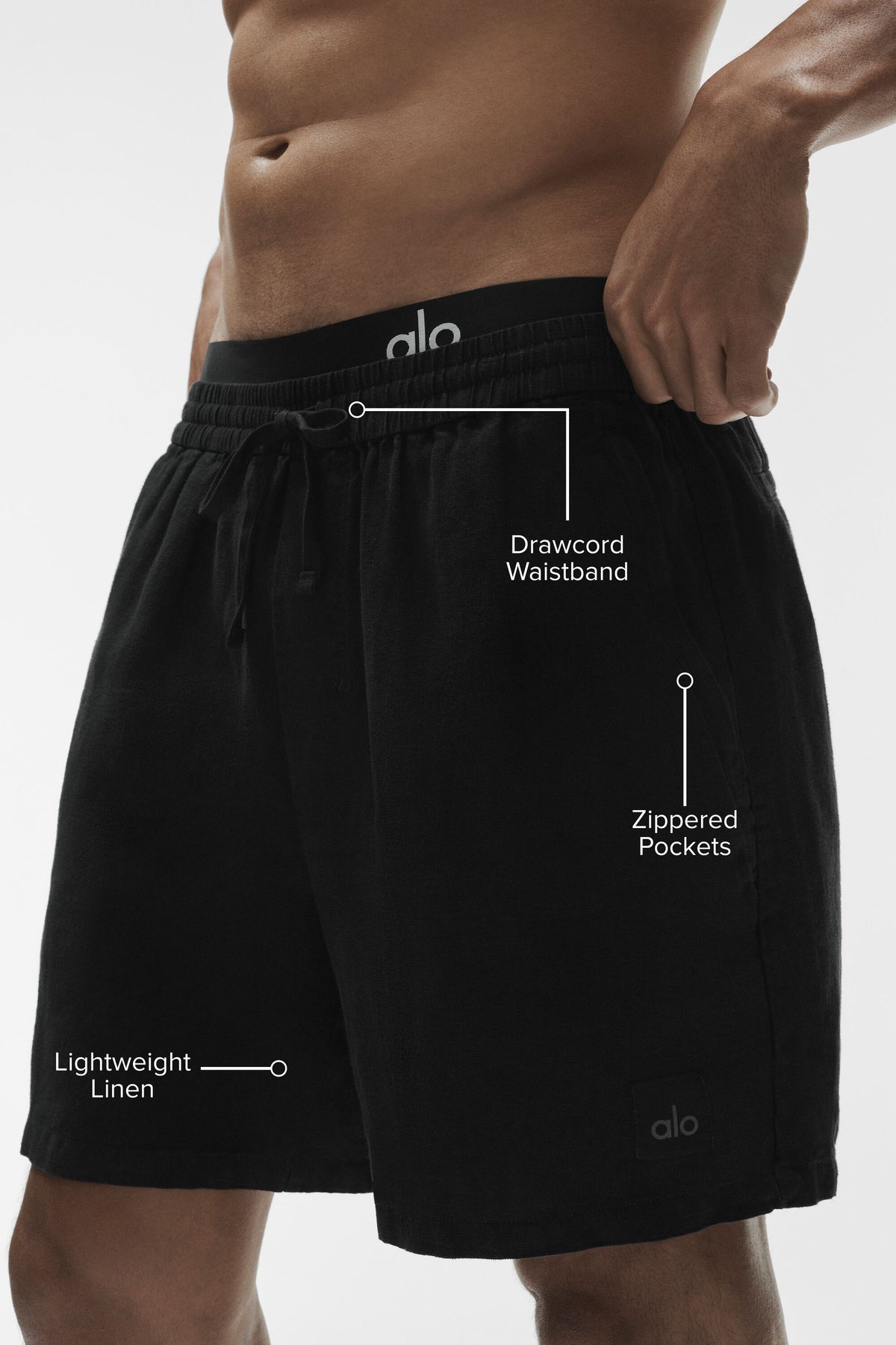 7" Linen Days Short - Black--1