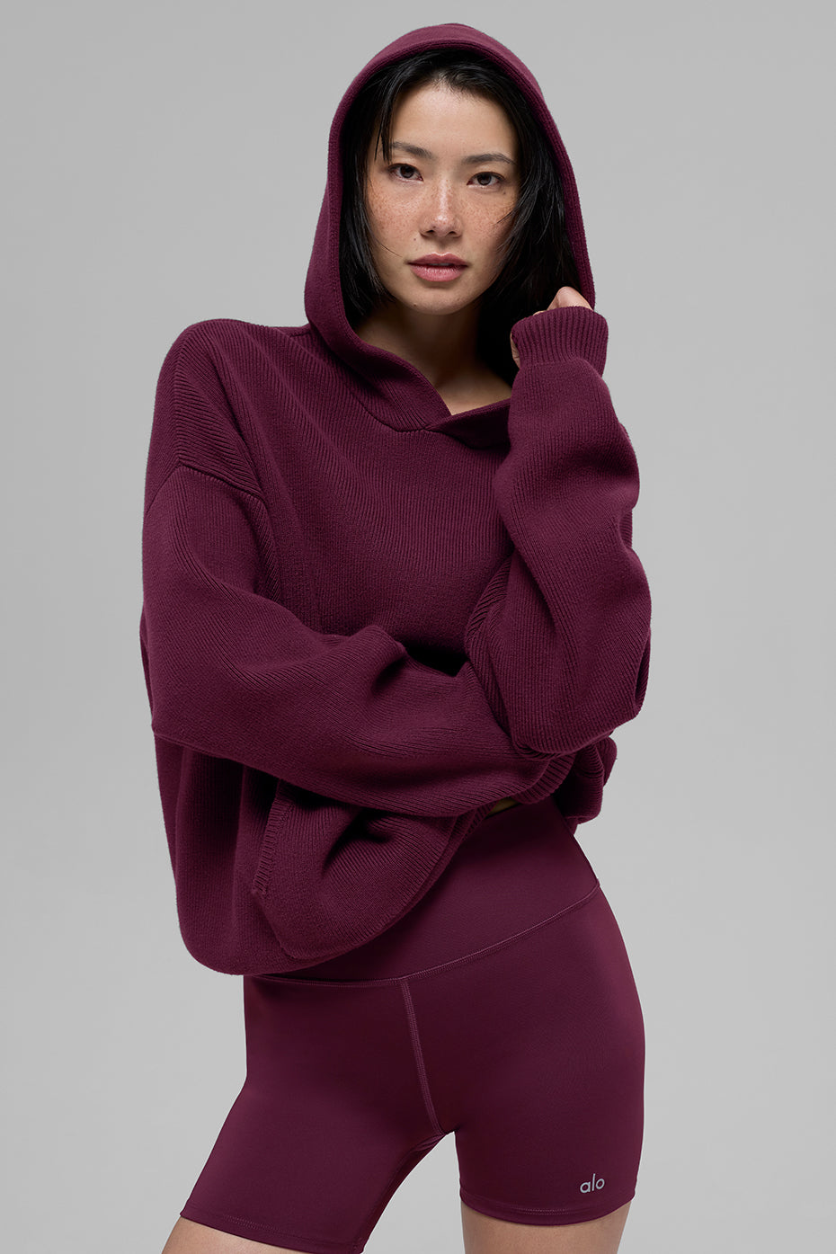 Scholar Hooded Sweater - Burgundy--0