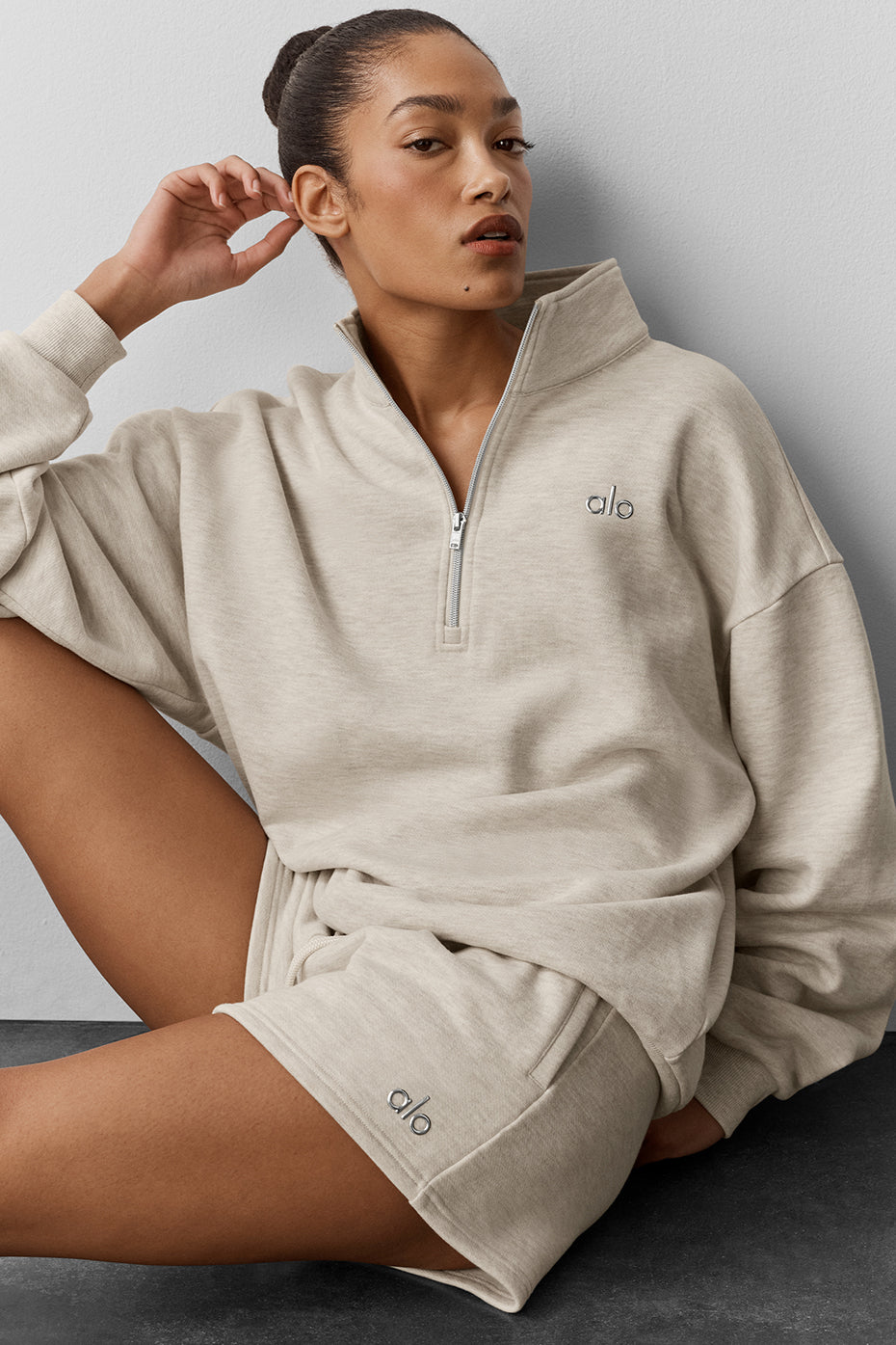 Accolade 1/4 Zip Pullover - Oatmeal Heather--2