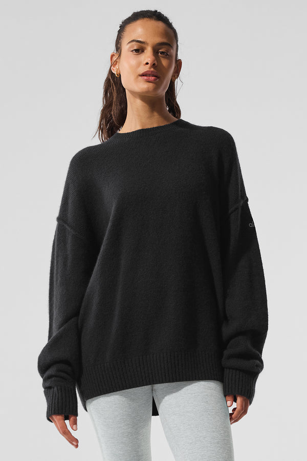 Unisex Wool Cashmere New Class Crewneck Sweater - Black