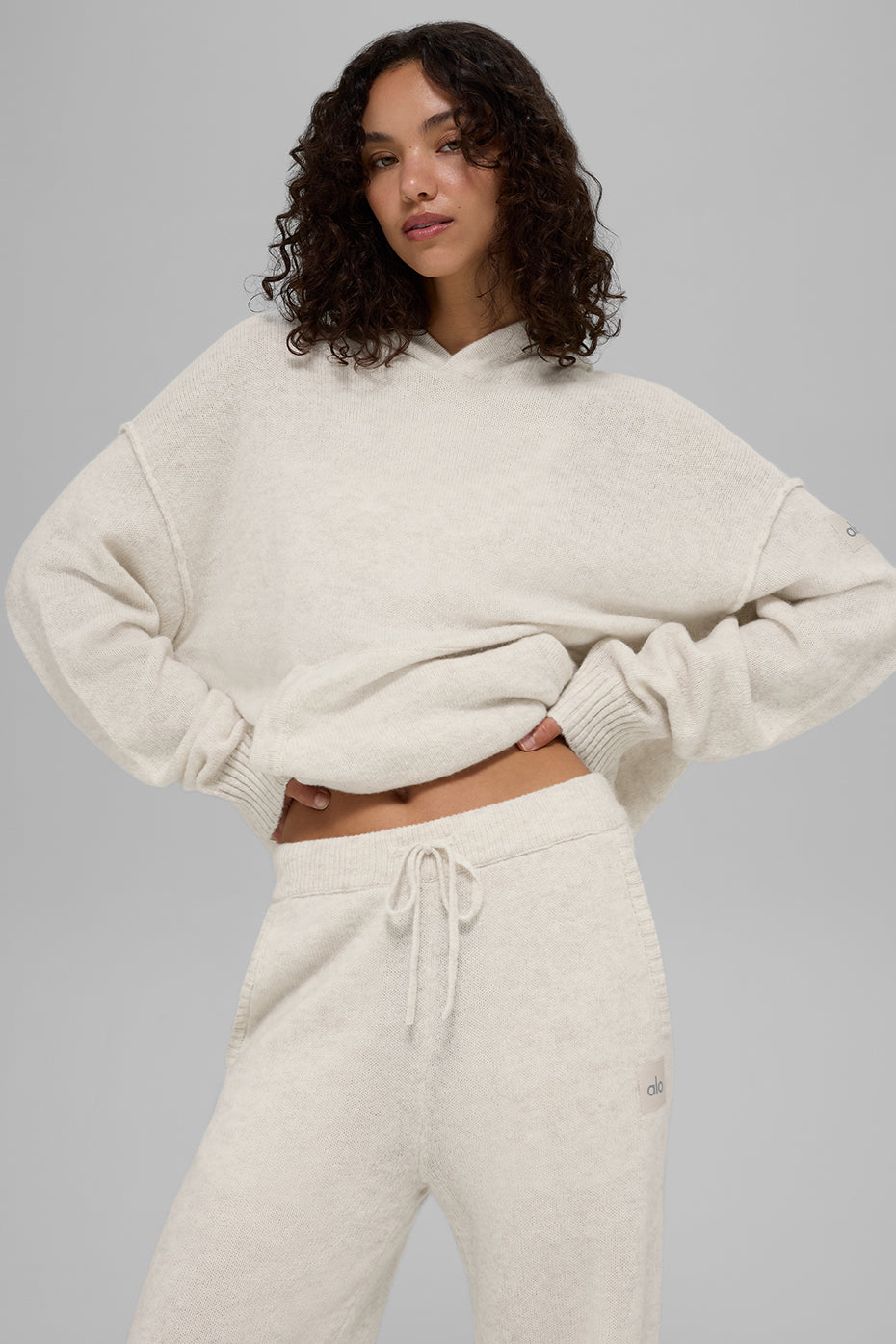 Wool Cashmere New Class Hoodie - Bone Heather--0