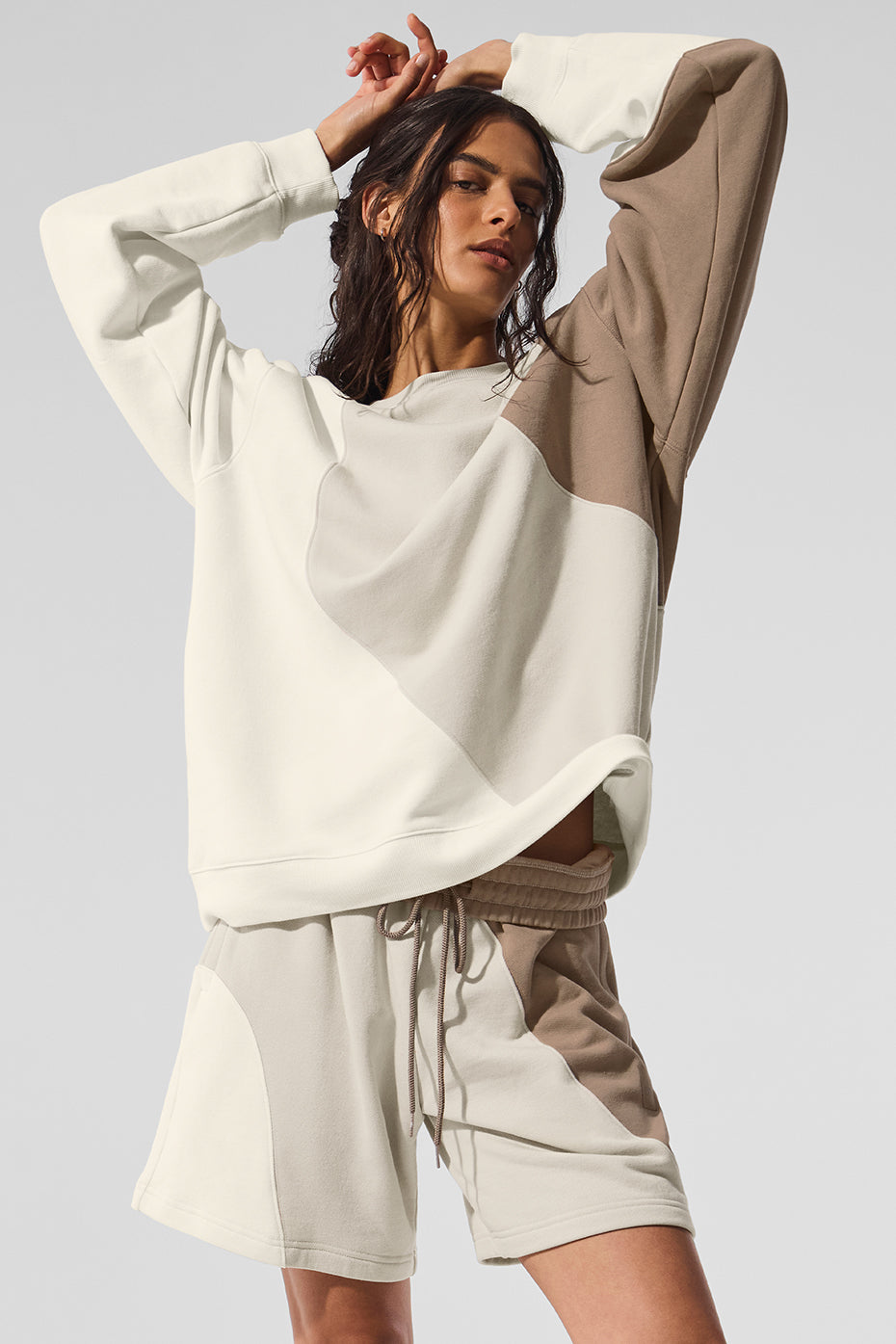Make Waves Crew Neck Pullover - Ivory/Bone/Gravel--0