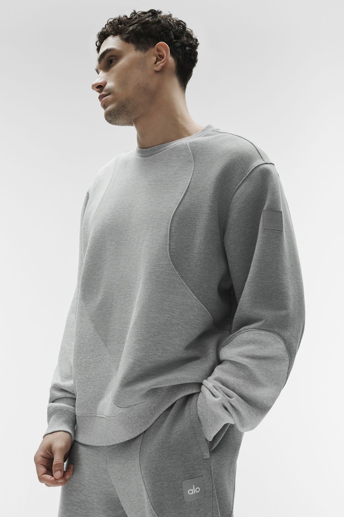 Make Waves Crew Neck Pullover - Athletic Heather Grey Tonal--0