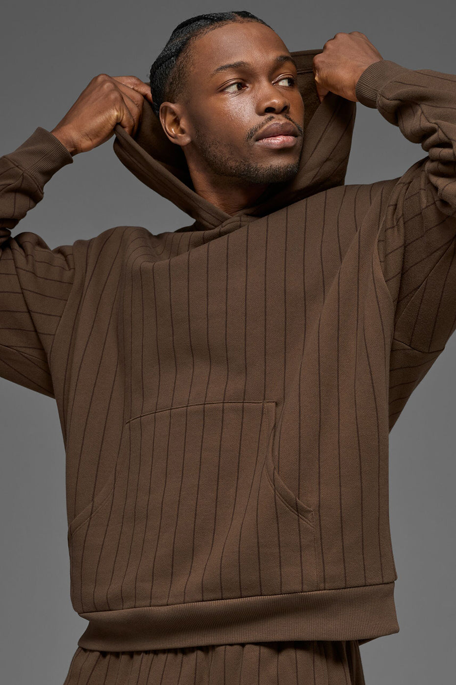 Pinstripe Hoodie - Espresso Pinstripe--0