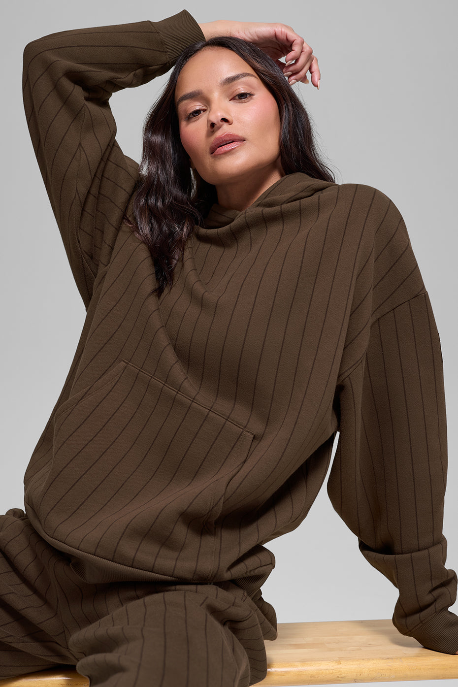 Pinstripe Hoodie - Espresso Pinstripe--0