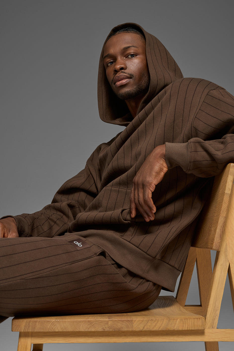 Pinstripe Hoodie - Espresso Pinstripe--3