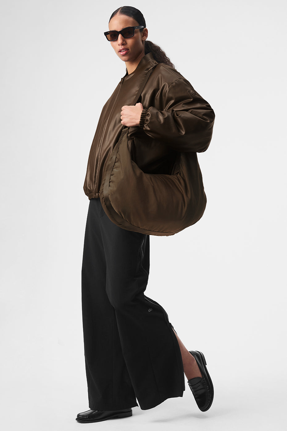 Faux Leather Premier Bomber - Espresso--4